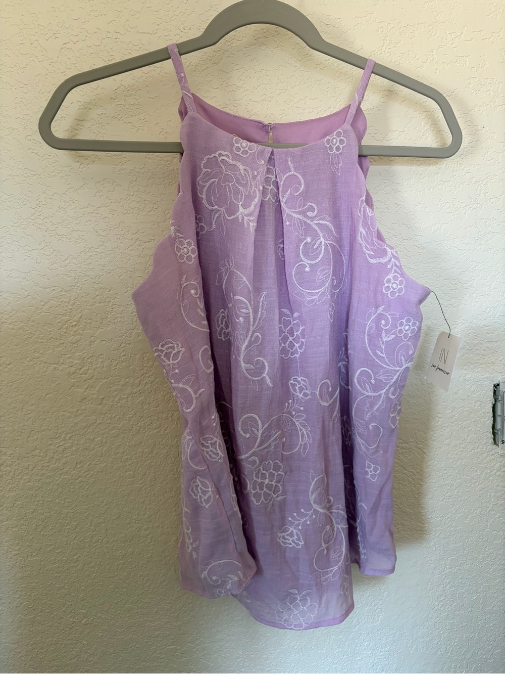 NWT Lavender Floral Embroidered Camisole SZ S